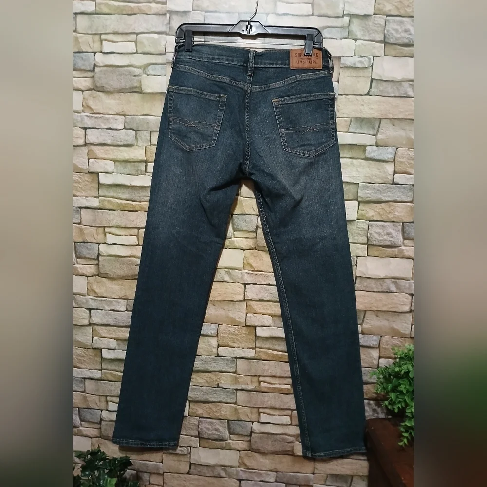 Signature by Levi Strauss Men's Straight Regular Jeans-Dark Blue 28x34 - Picture 2 of 6